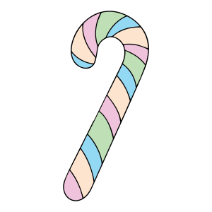 Rainbow Twist Candy Cane 16.5cm - 4 Colours